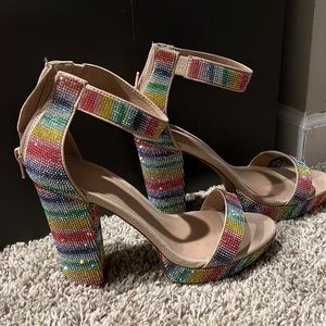Madden Girl Sparkle Platform Heels